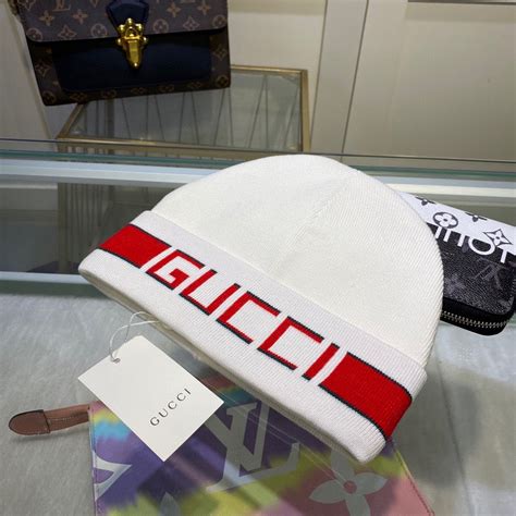 white gucci 6 panel hat|white Gucci beanie.